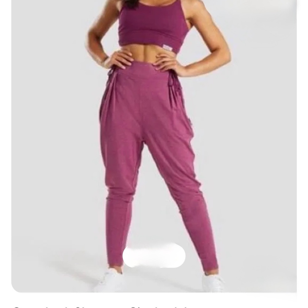 Gymshark NWT Slounge Cinched Dark Ruby Marl Joggers - XS